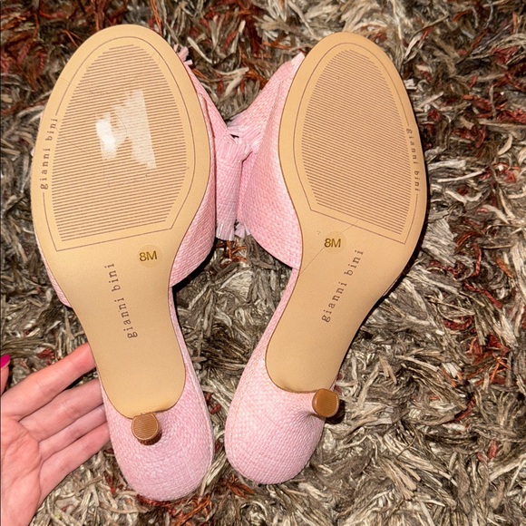 Gianni Bini Wendell Raffia Bow Dress Sandals in Candy Pink - Picture 7 of 7